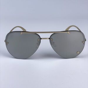 NEW Versace VE2231 Medusa Glam 12526G Unisex Aviator Metal Rimless Sunglasses
